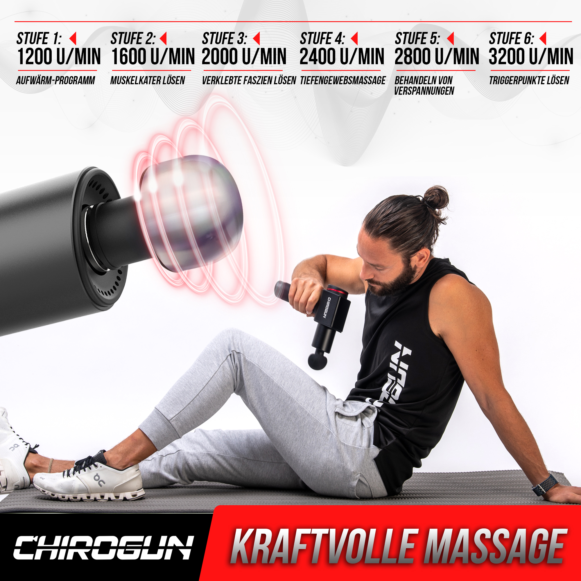 ChiroGun Massage Gun Geschwindigkeiten